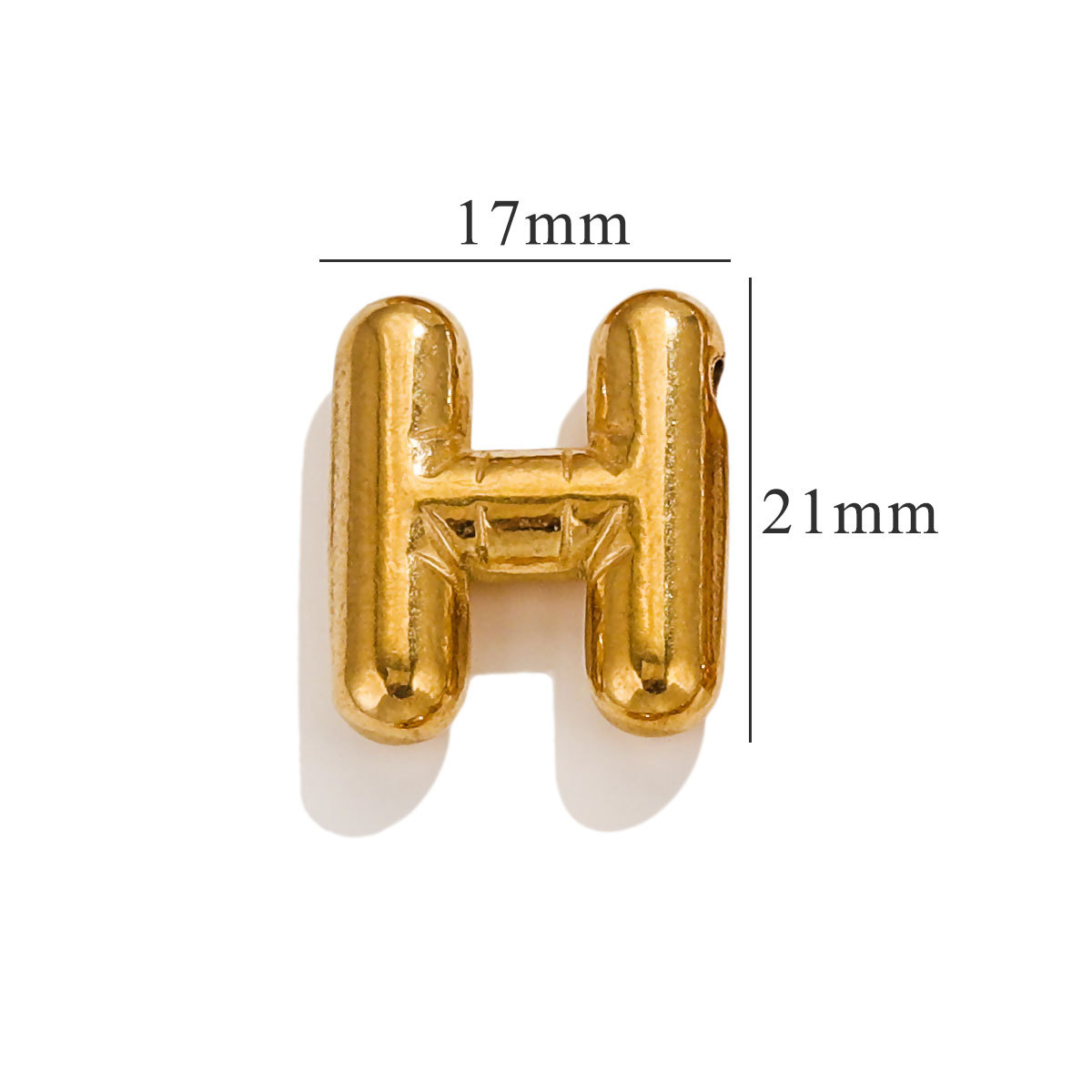 Gold color / 1 Piece Classic Simple Style Letter H Shape Stainless Steel  Gold Color Women's Pendant Picture8